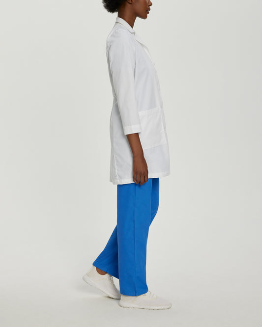 3-Pocket Full-Length White Coat | White
