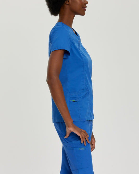 ProFlex 3-Pocket Mock Wrap Neck Top | Royal