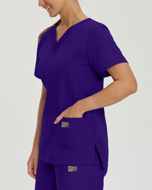 Scrub Zone 3-Pocket V-Neck Top | Grape
