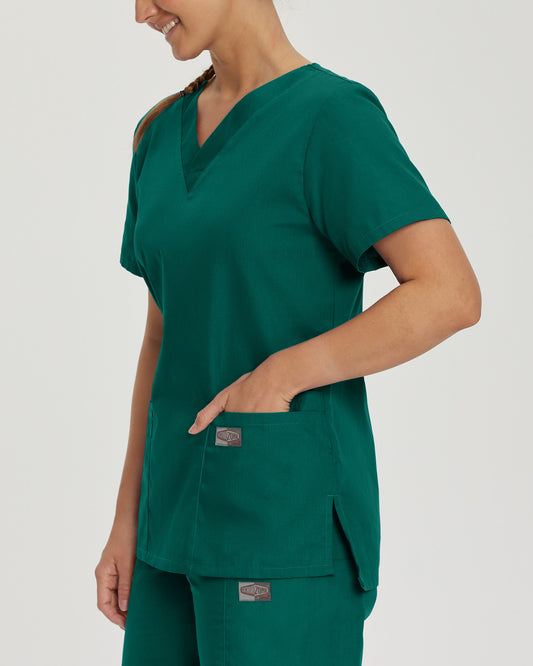 Scrub Zone 3-Pocket V-Neck Top | Hunter