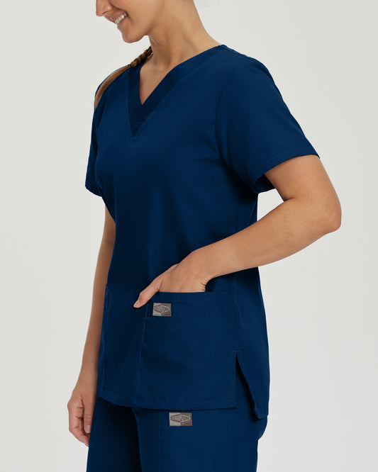 Scrub Zone 3-Pocket V-Neck Top | Navy