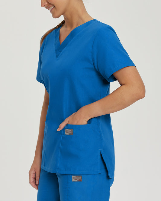 Scrub Zone 3-Pocket V-Neck Top | Royal