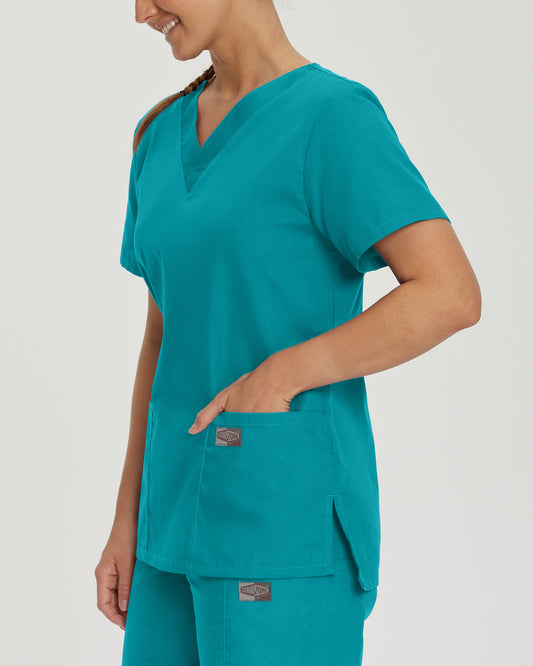 Scrub Zone 3-Pocket V-Neck Top | Teal