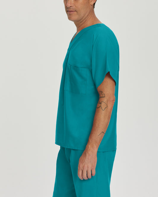 Essentials Reversible 1-Pocket V-Neck Top | Teal