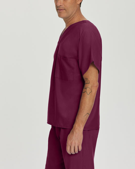 Essentials Reversible 1-Pocket V-Neck Top | Wine