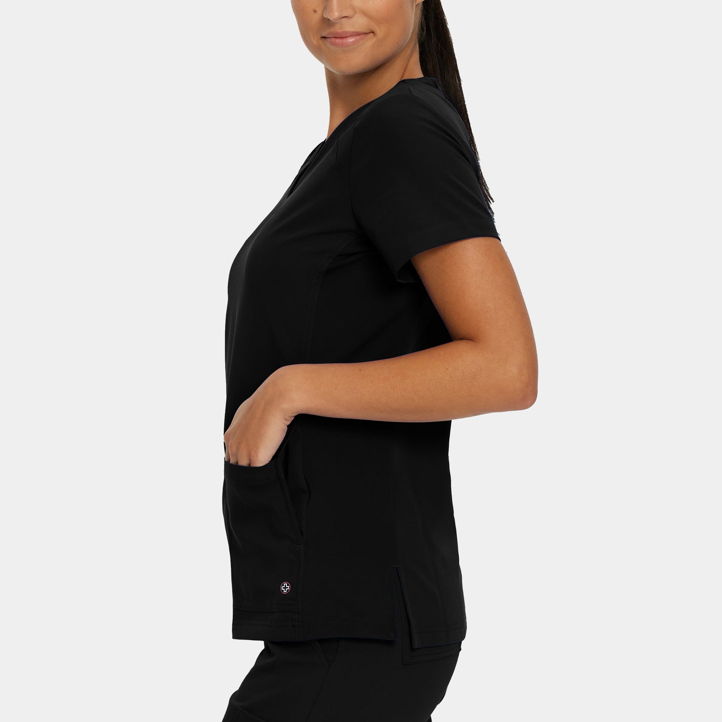 V-Tess 4-Pocket V-Neck Top | Black