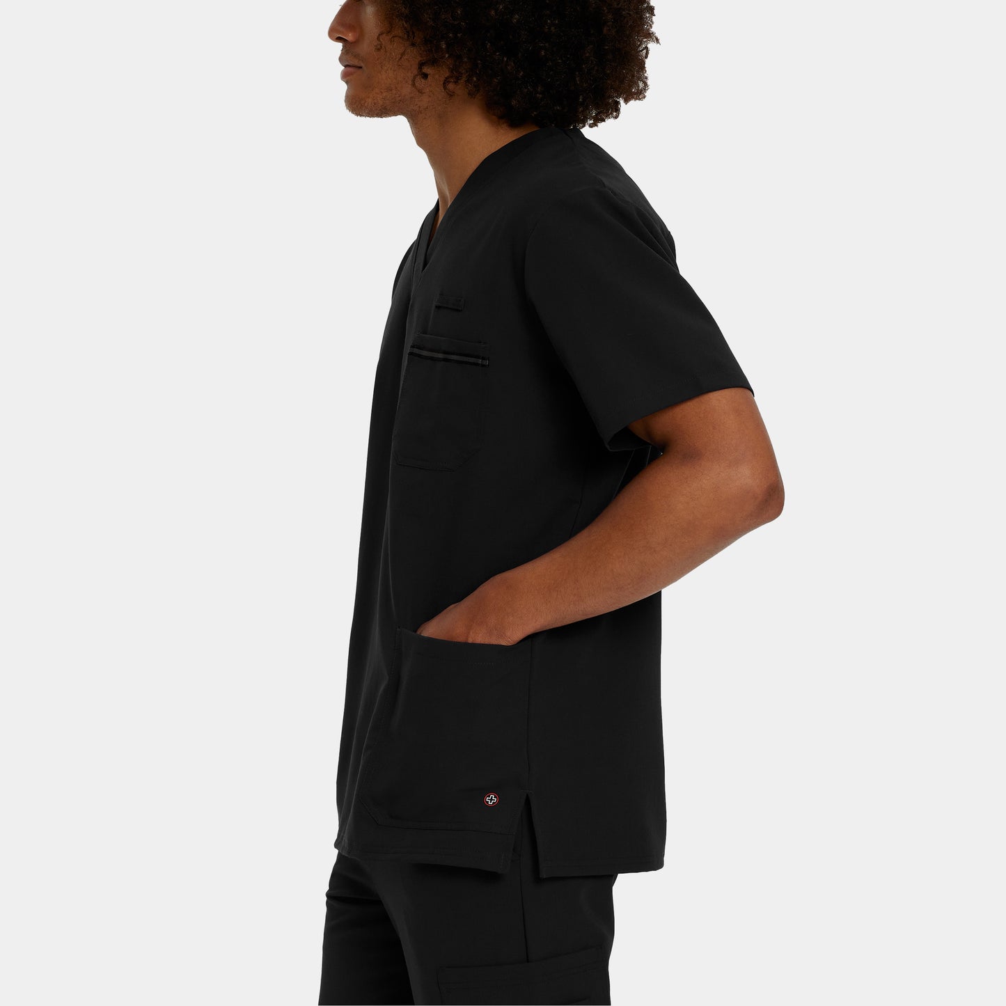 V-Tess 3-Pocket V-Neck Top | Black