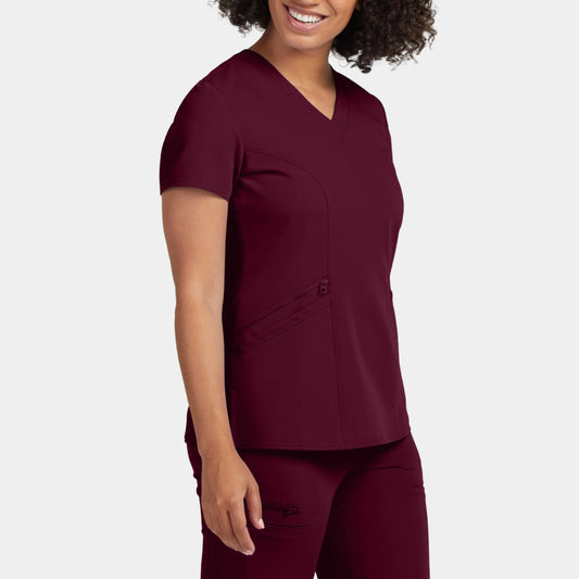 V-Tess 3-Pocket V-Neck Top | Wine