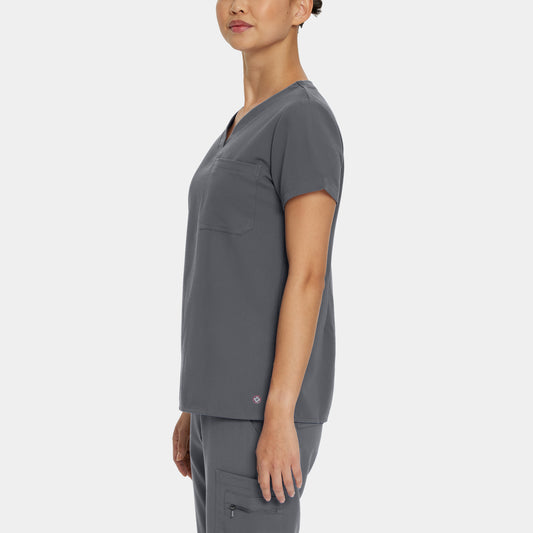 V-Tess 1-Pocket V-Neck Top | Dark Pewter