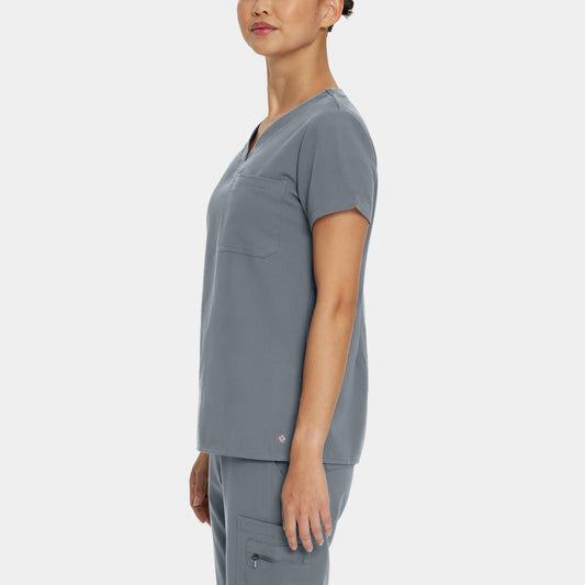 V-Tess 1-Pocket V-Neck Top | Taylor Grey