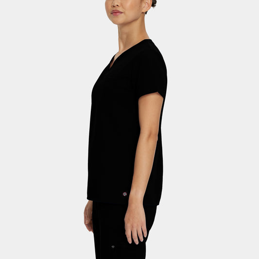 V-Tess 1-Pocket V-Neck Top | Black