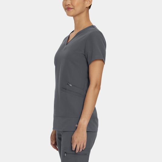 V-Tess 3-Pocket V-Neck Top | Dark Pewter