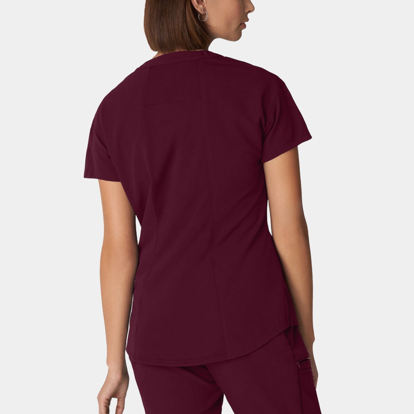 V-Tess 1-Pocket V-Neck Top | Wine