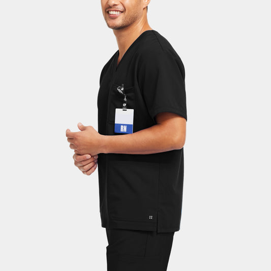 V-Tess 3-Pocket V-Neck Top | Black