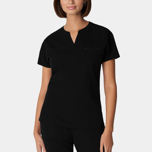 V-Tess 1-Pocket V-Neck Top | Black