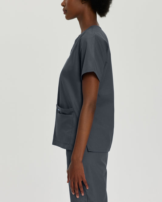 Essentials 4-Pocket V-Neck Top | Graphite