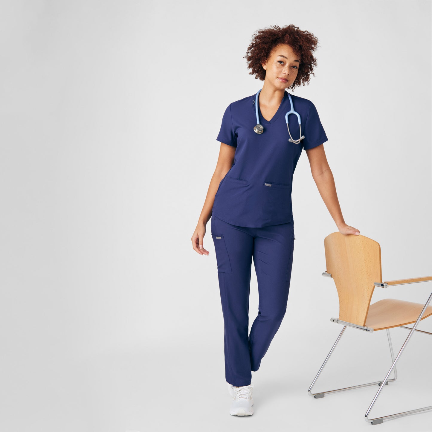 Forward 3-Pocket V-Neck Top | Navy