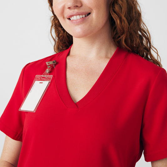 Forward 3-Pocket V-Neck Top | Red
