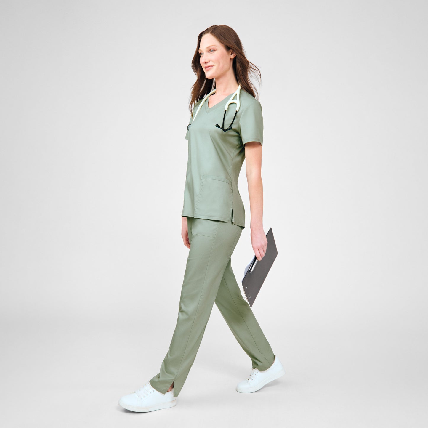 ProFlex 3-Pocket V-Neck Top | Seagrass