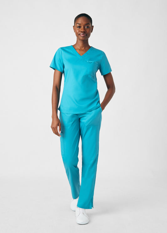 ProFlex 2-Pocket V-Neck Top | Teal