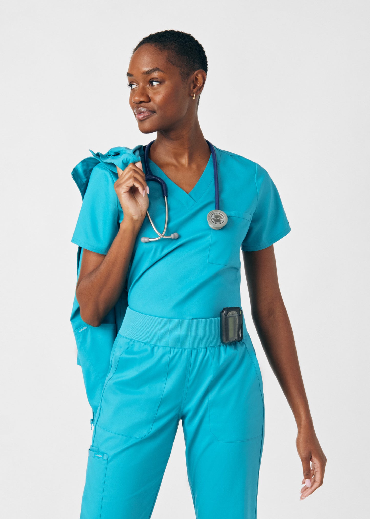 ProFlex 2-Pocket V-Neck Top | Teal