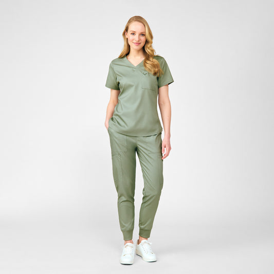 ProFlex 2-Pocket V-Neck Top | Seagrass