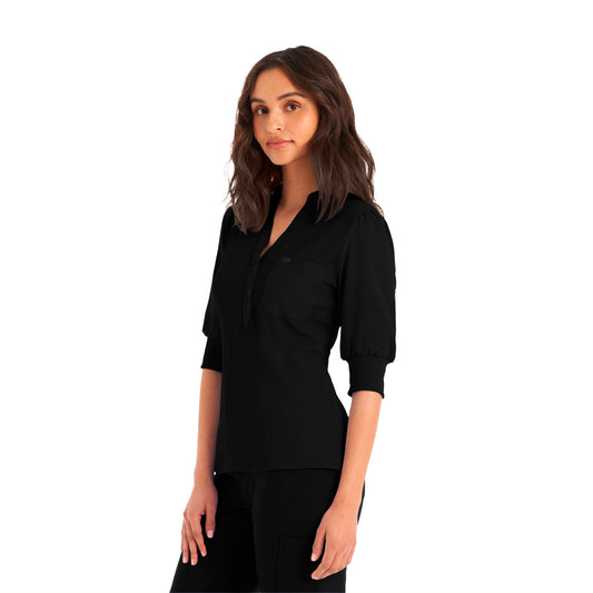 Forward 3-Pocket Y-Neck Top | Black