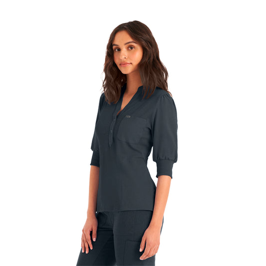 Forward 3-Pocket Y-Neck Top | Pewter