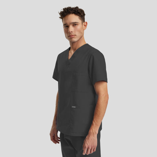 Essentials 3-Pocket V-Neck Top | Steel