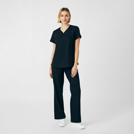 VIBE 3-Pocket V-Neck Top | Black