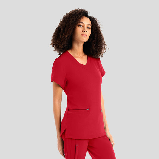 CRFT 3-Pocket V-Neck Top | Racing Red