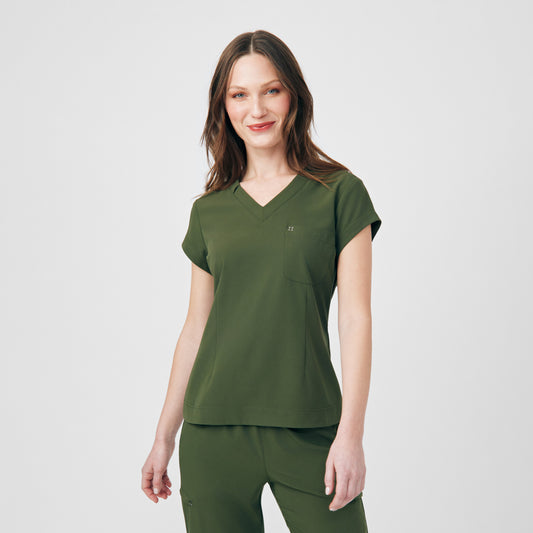 CRFT 1-Pocket V-Neck Top | Olive