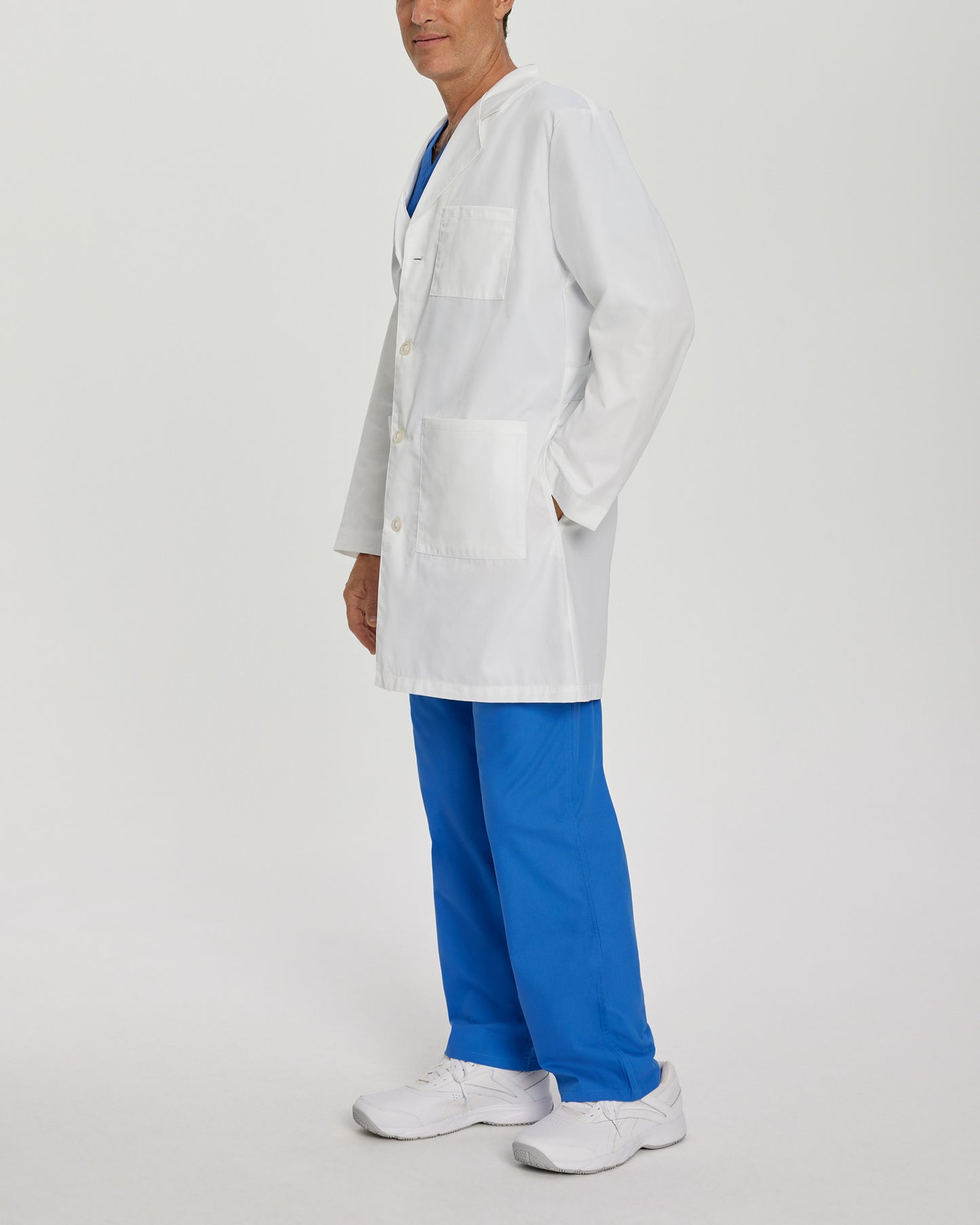 5-Pocket Full-Length White Coat  | White Cotton Twill