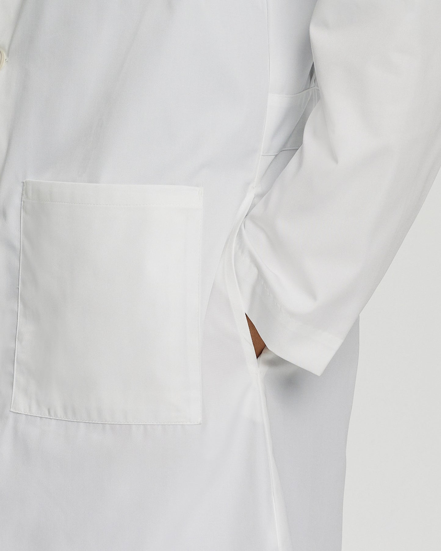 5-Pocket Full-Length White Coat  | White Cotton Twill