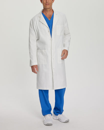 3-Pocket Full-Length White Coat  | White