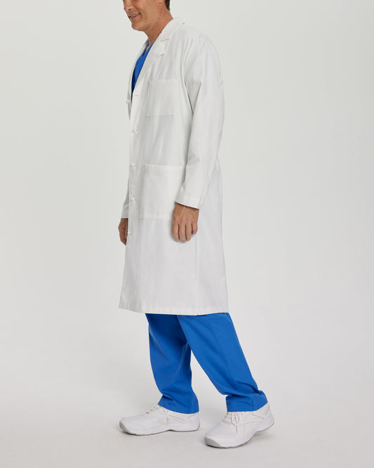 3-Pocket Full-Length White Coat  | White