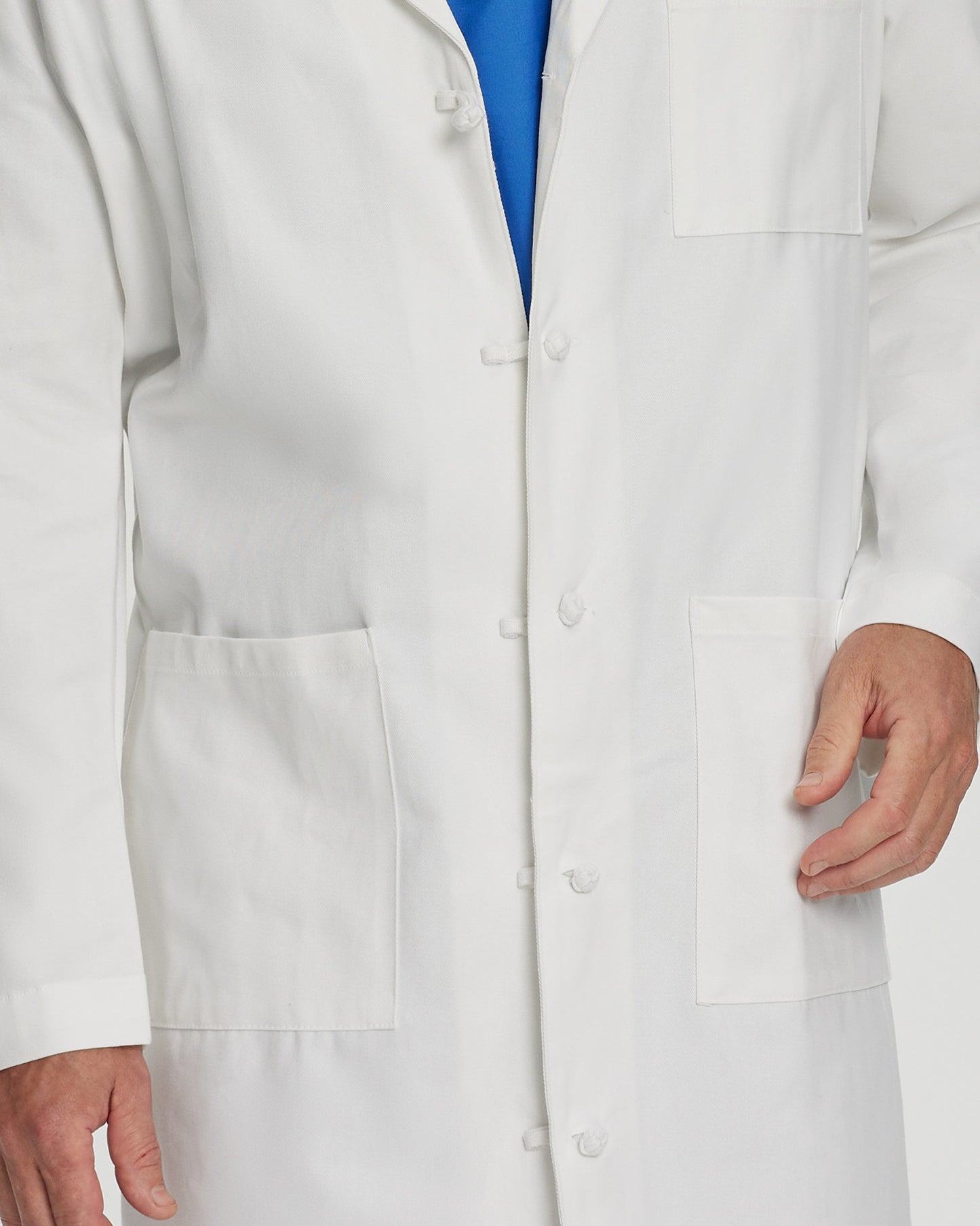 3-Pocket Full-Length White Coat  | White