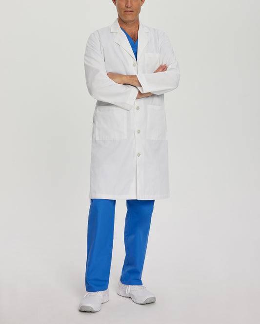 3-Pocket Full-Length White Coat  | White