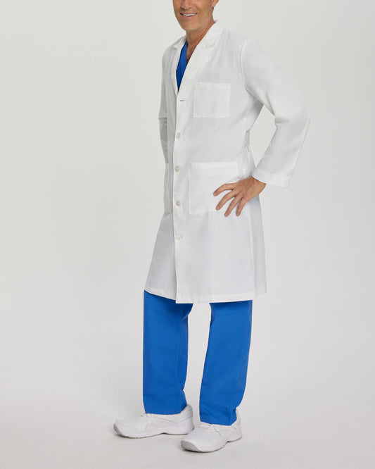 3-Pocket Full-Length White Coat  | White
