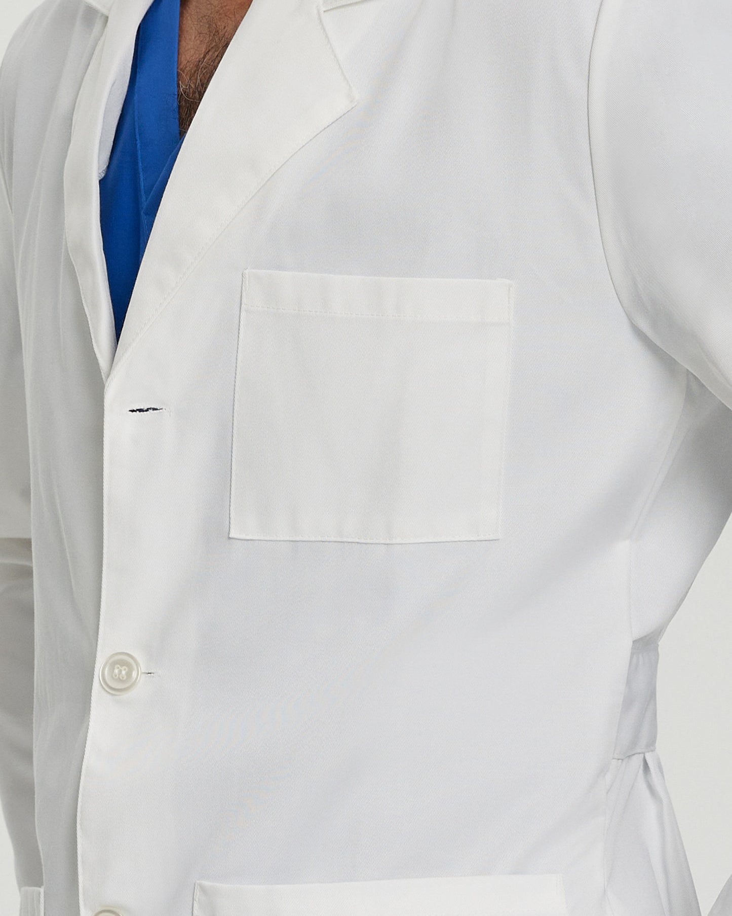 3-Pocket Full-Length White Coat  | White