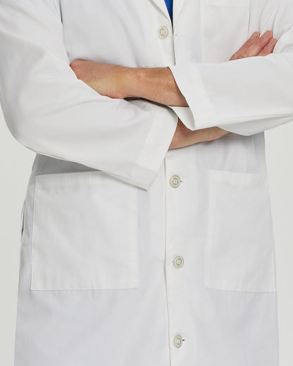 3-Pocket Full-Length White Coat  | White