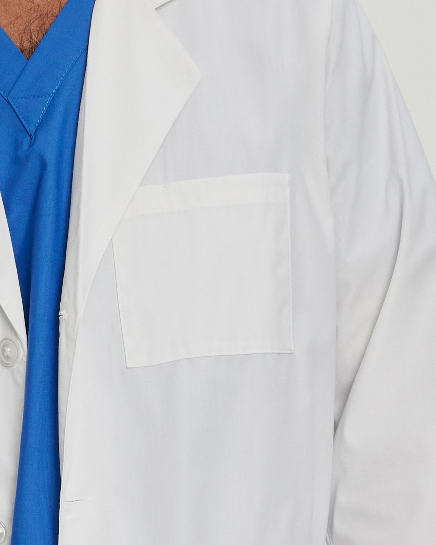 3-Pocket Full-Length White Coat  | White