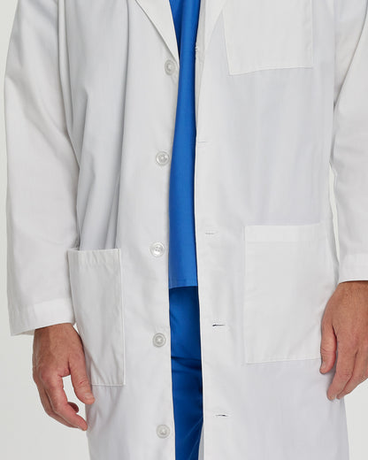 3-Pocket Full-Length White Coat  | White