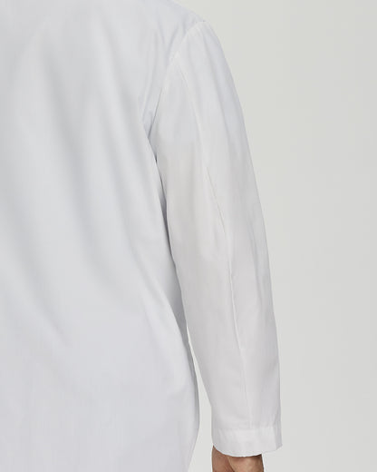 3-Pocket Full-Length White Coat  | White