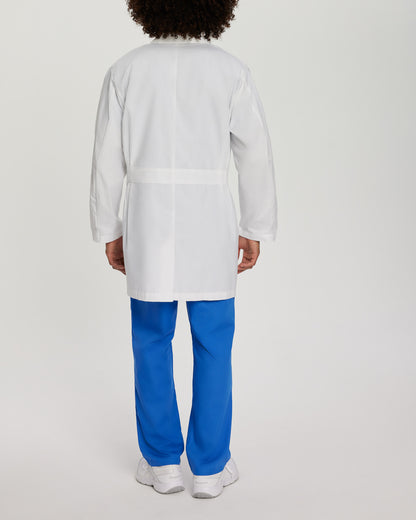 3-Pocket Mid-Length White Coat  | White
