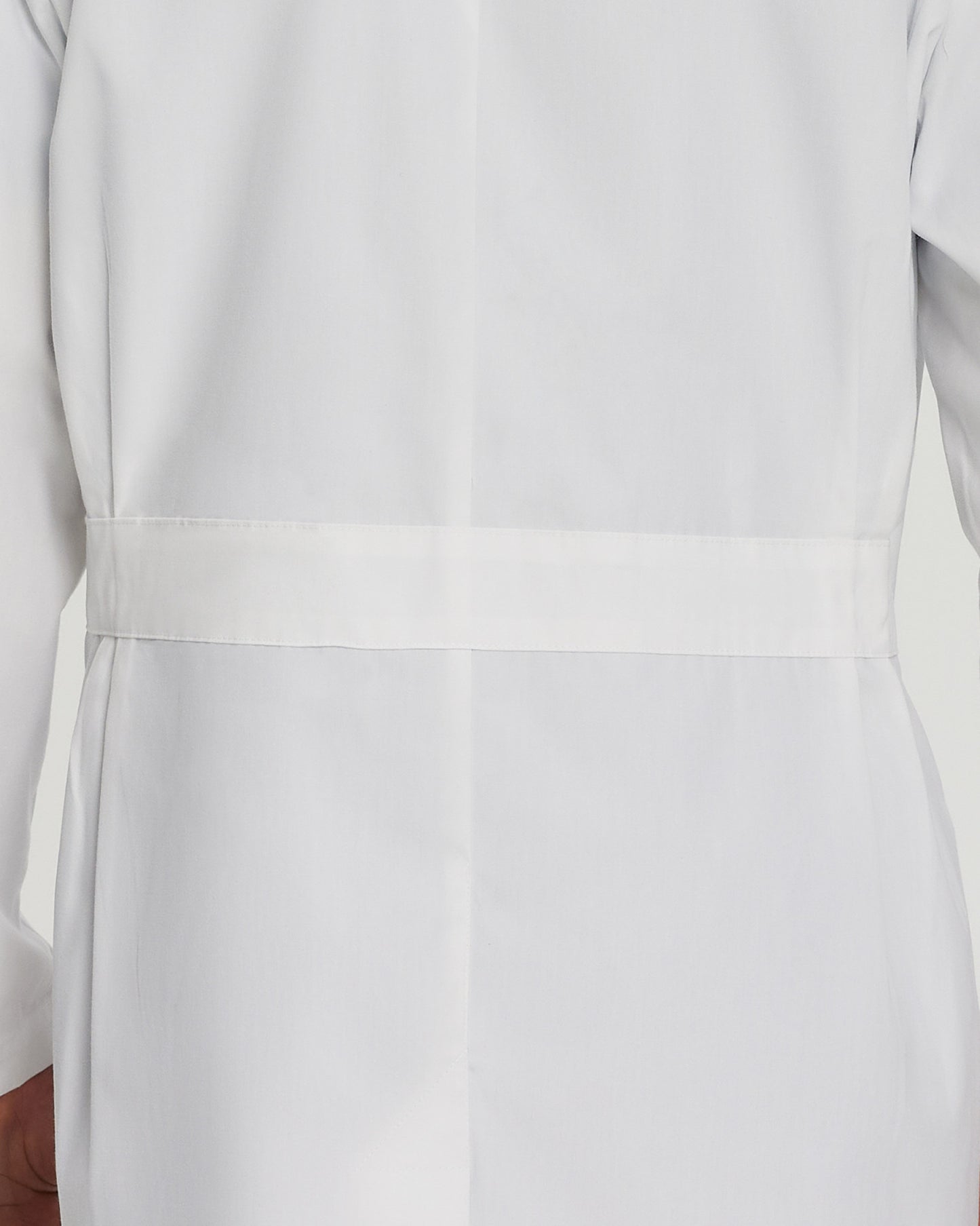 3-Pocket Mid-Length White Coat  | White