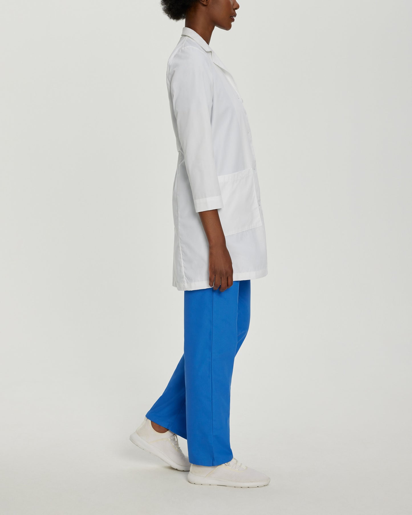 3-Pocket Full-Length White Coat  | White