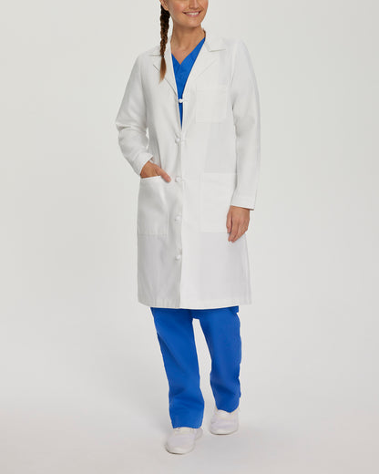 3-Pocket Full-Length White Coat  | White