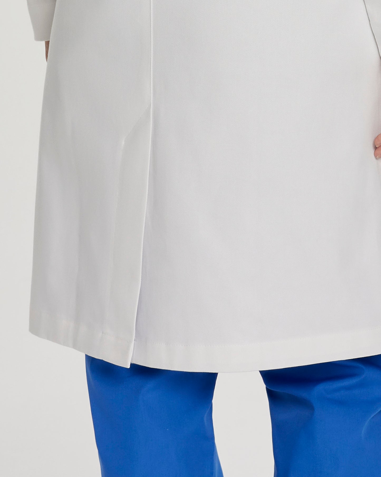 3-Pocket Full-Length White Coat  | White