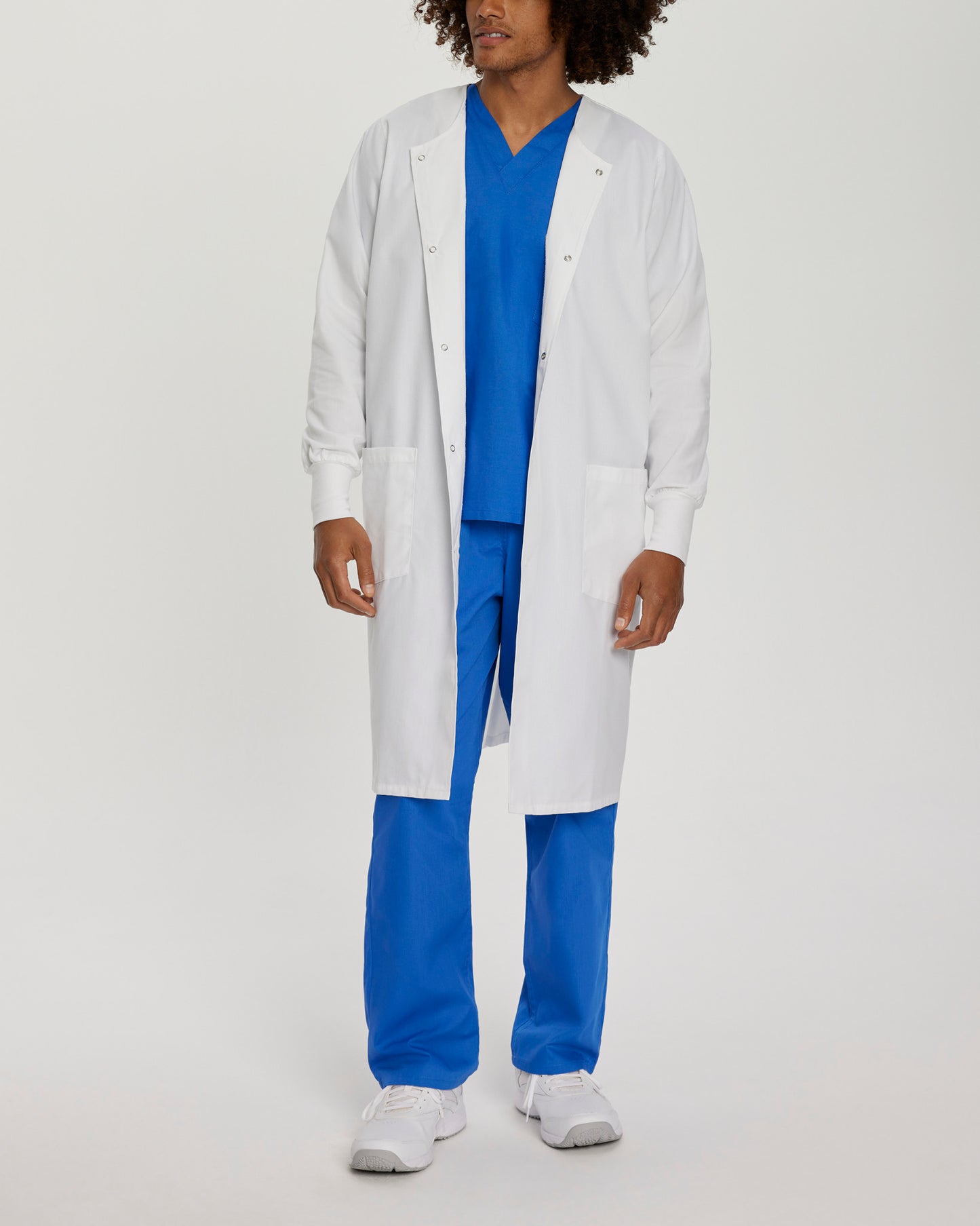 2-Pocket Full-Length White Coat  | White